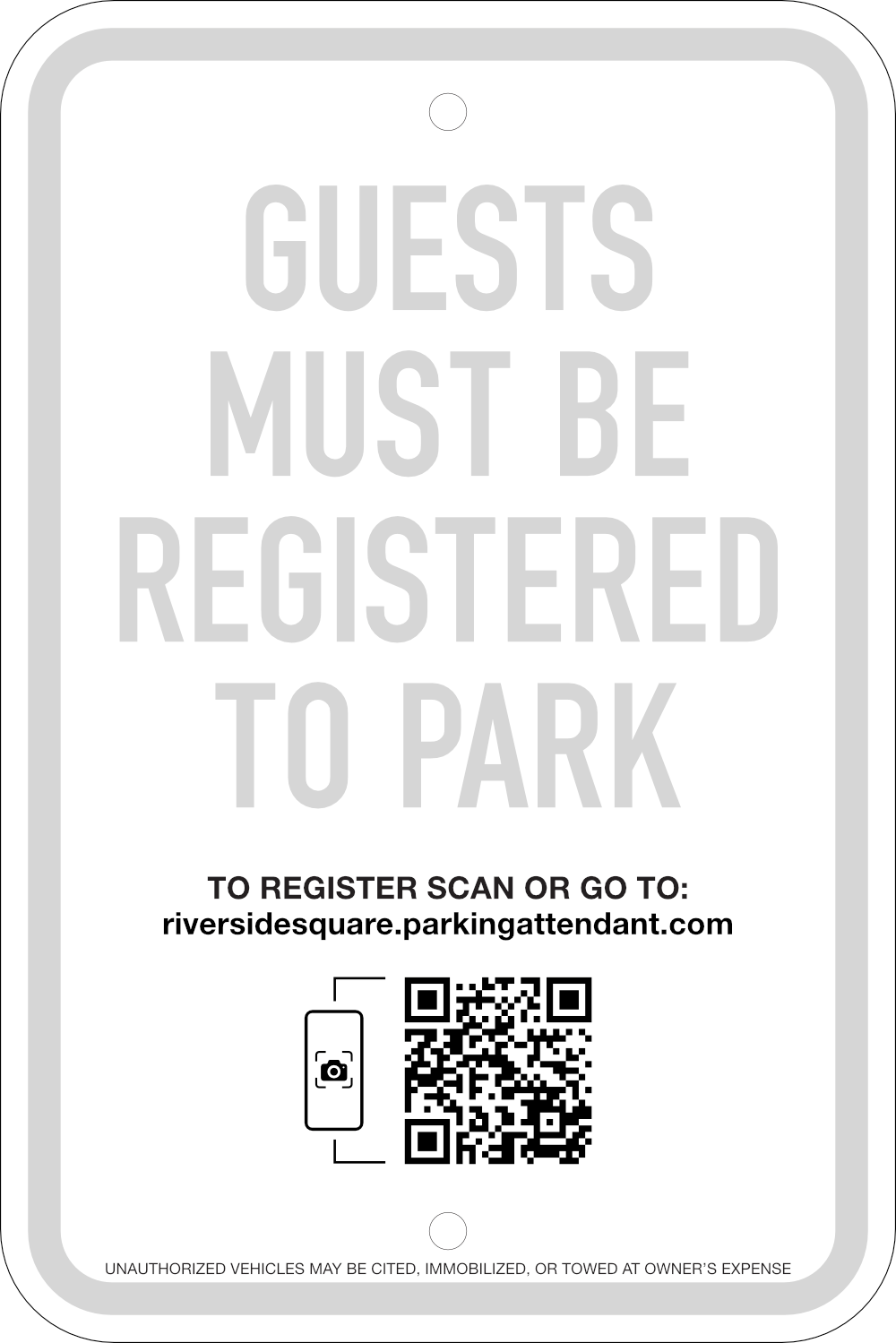 Guest Parking Self-registration Sign: Option #3, 12x18