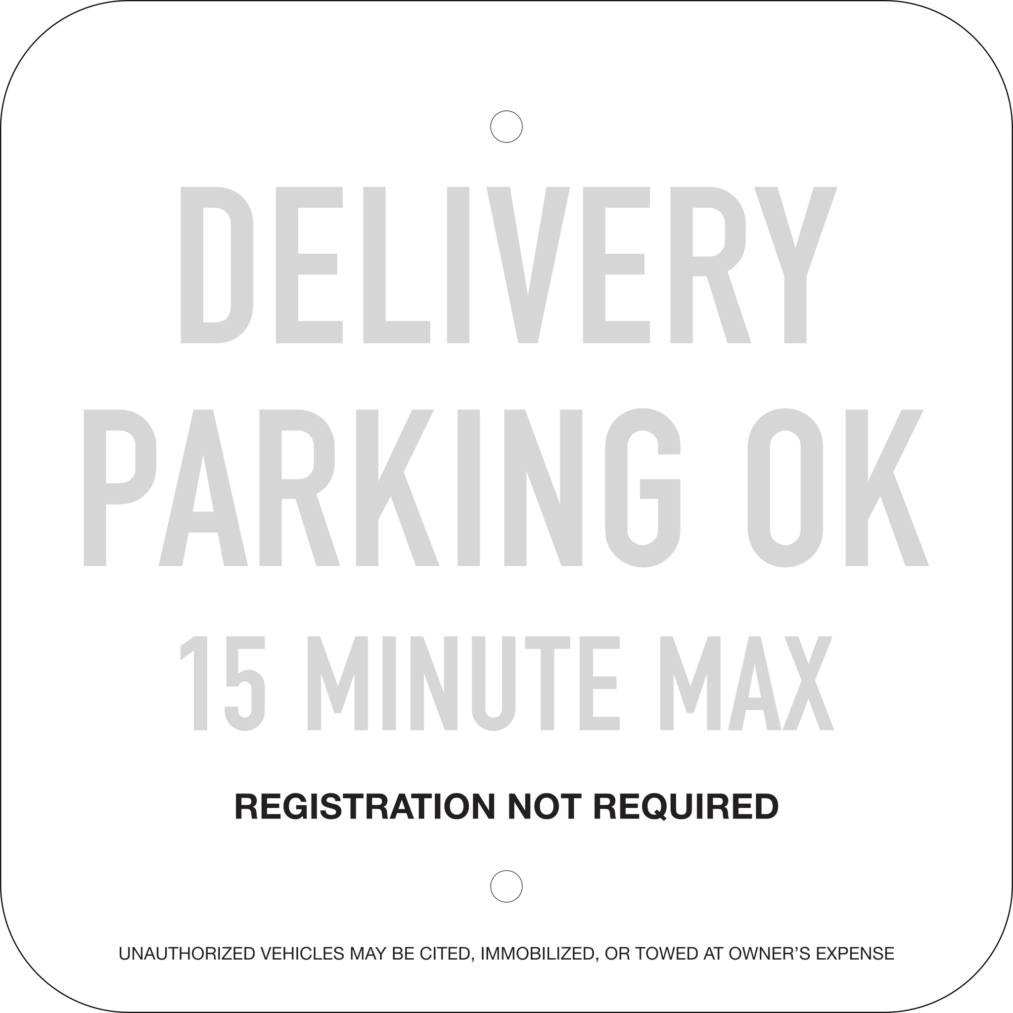 15 Minute Delivery Supplemental Sign: Option 1, 12x12