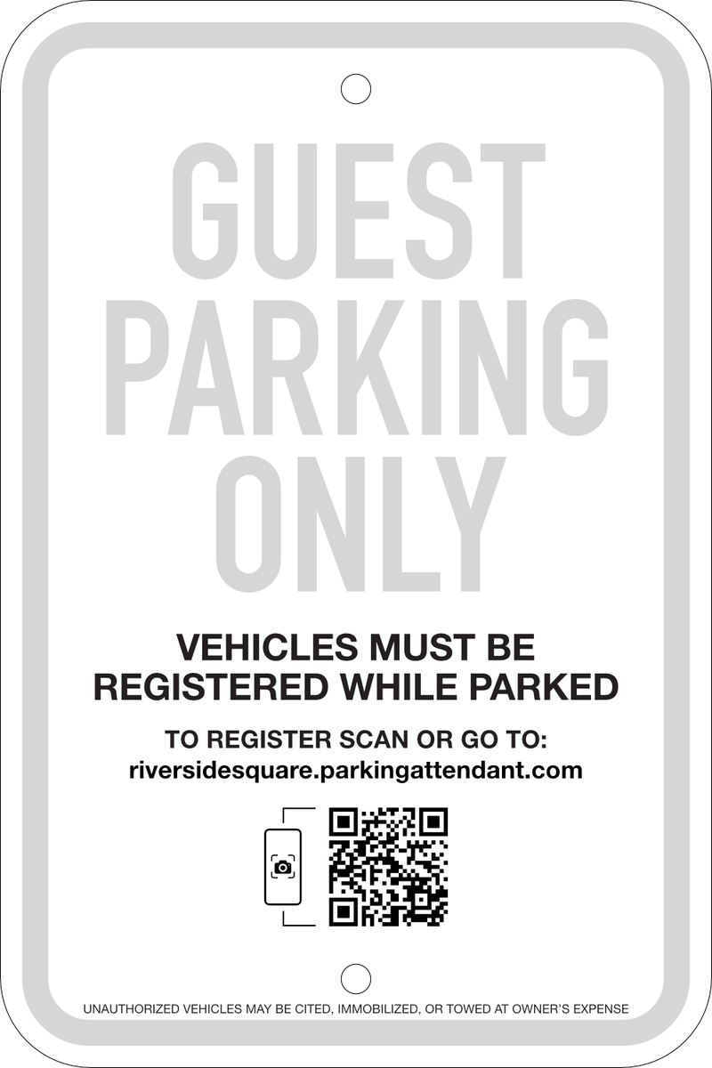 Guest Parking Selfregistration Sign Option 1, 12x18 Community Boss