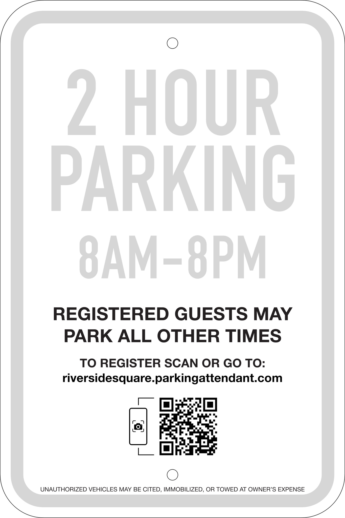 Mixed Use 2-Hour/Guest Parking Sign, 12X18